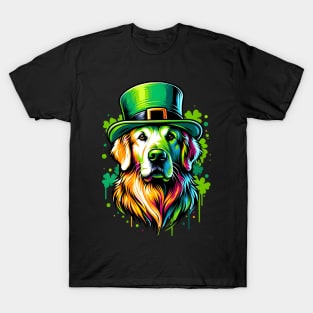 Flat-Coated Retriever Joins St Patrick's Day Celebration T-Shirt